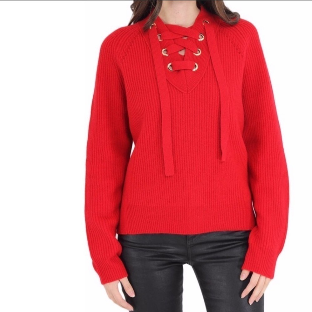 nwt // sanctuary bailey washed lace up sweatshirt